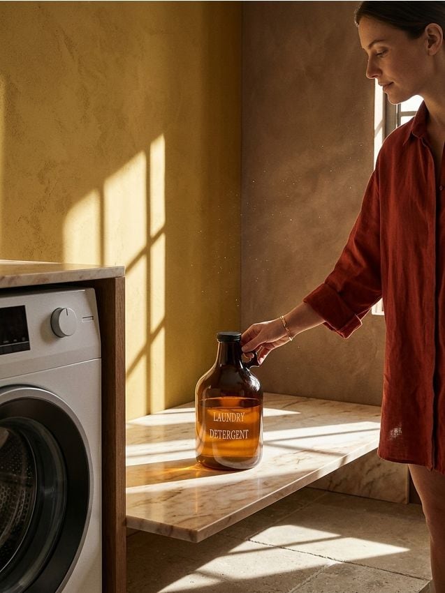 Sinsay - Sticlă pentru detergent de rufe - maro-închis