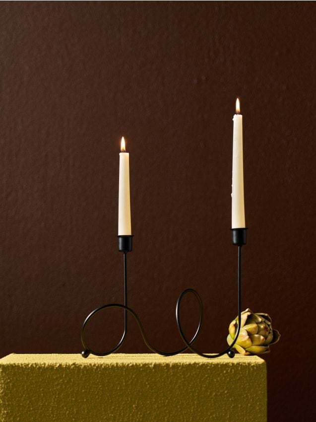 Sinsay - Sfeșnic decorativ cu formă neregulată - negru