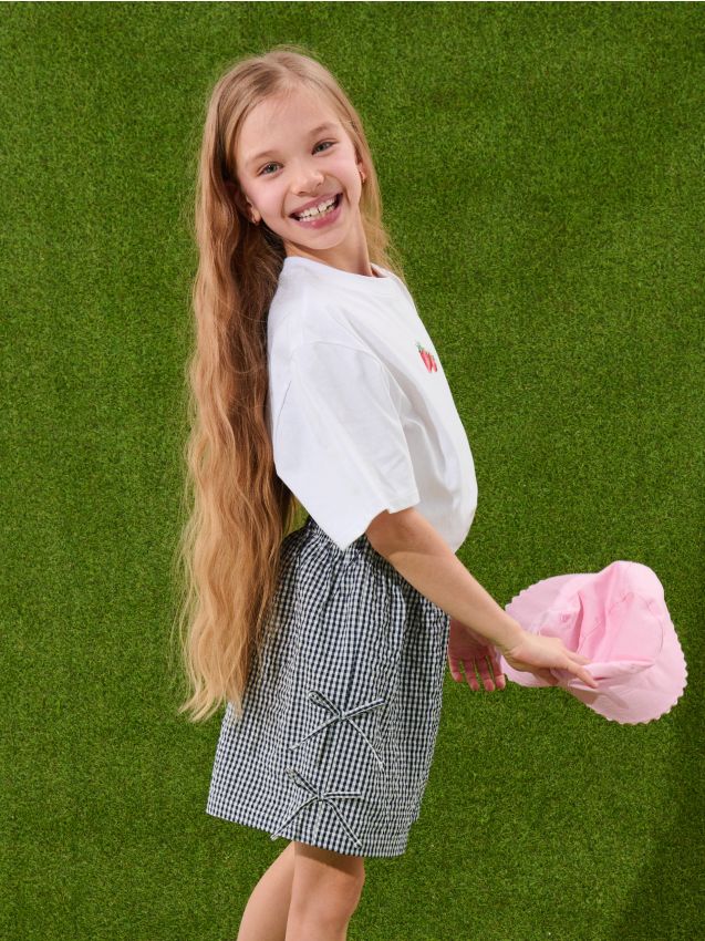 Sinsay - Șorturi în carouri cu legături laterale - multicolor