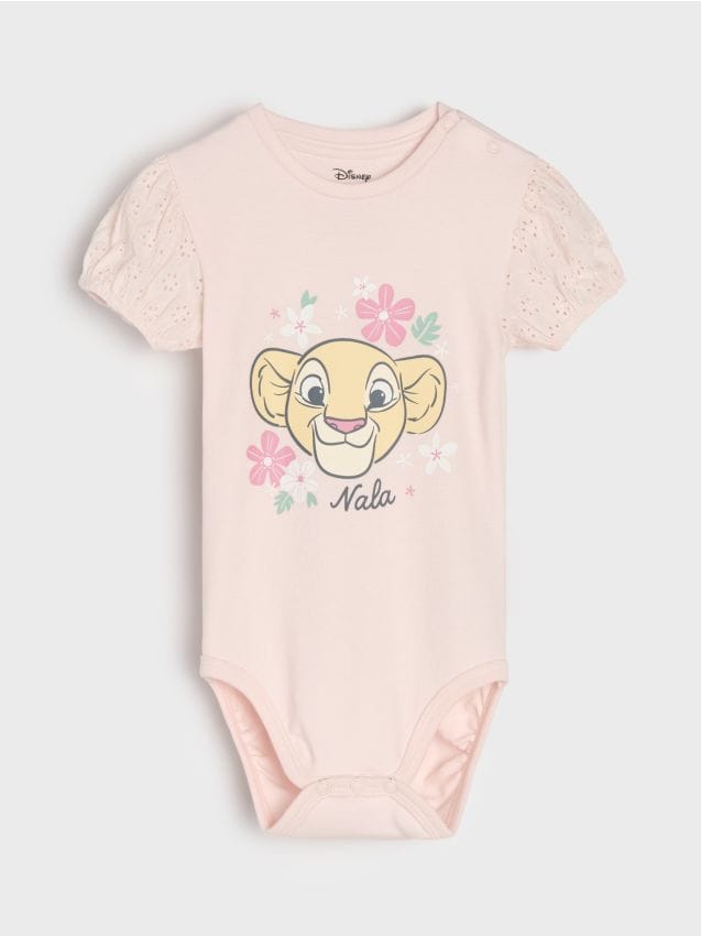 Sinsay - Body din bumbac cu imprimeu The Lion King - roz-trandafiriu