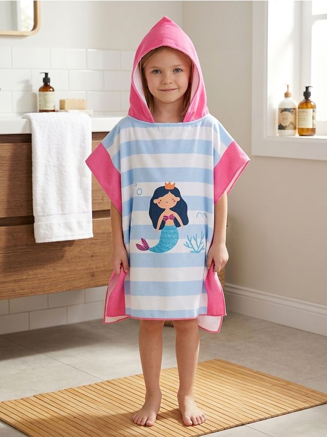 Sinsay - Prosop cu glugă cu motiv de sirenă - roz