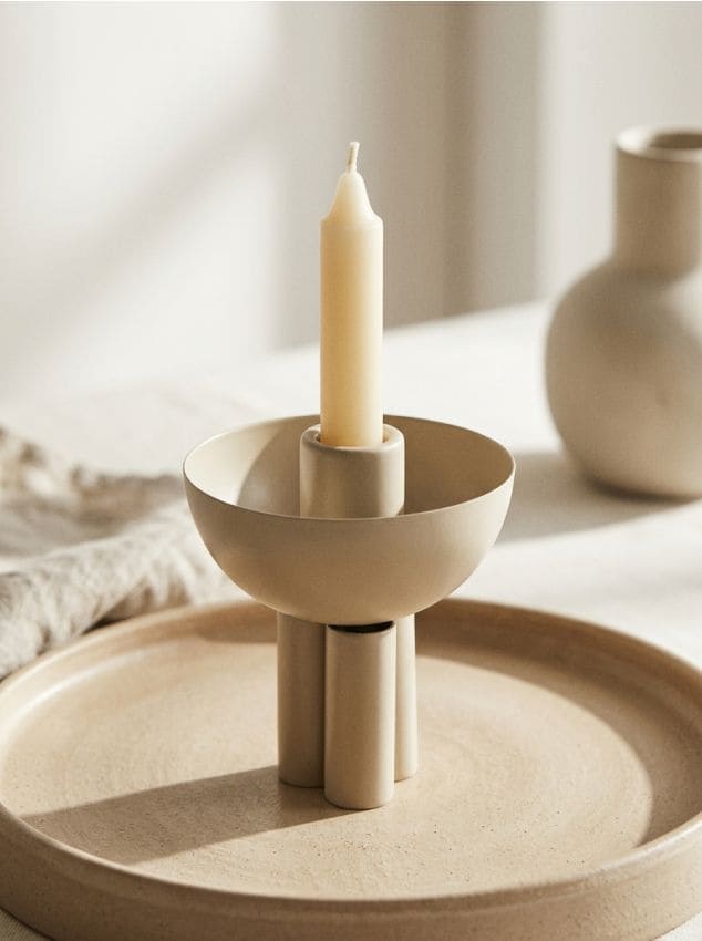 Sinsay - Suport pentru lumânare - crem