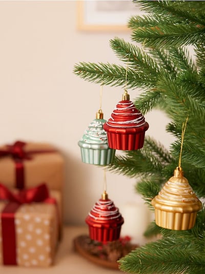 Set di 4 palline di Natale