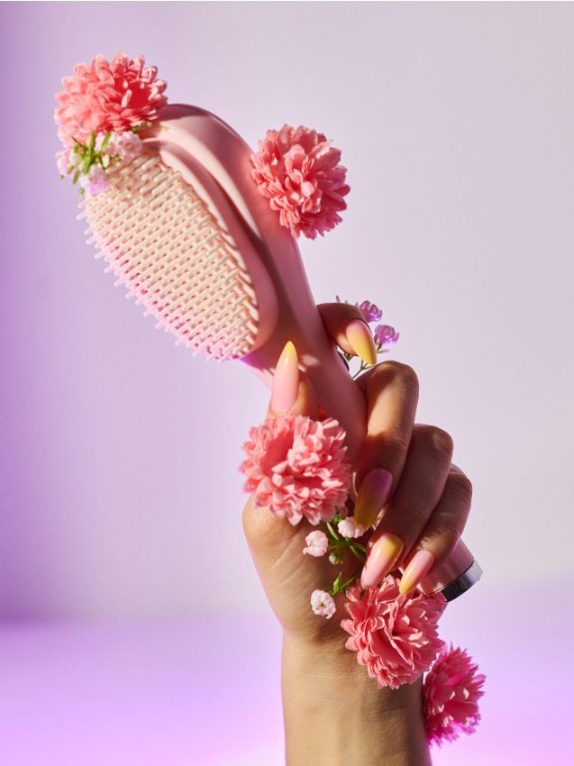 Sinsay - Perie de păr cu funcție de auto-curățare - roz-pastel