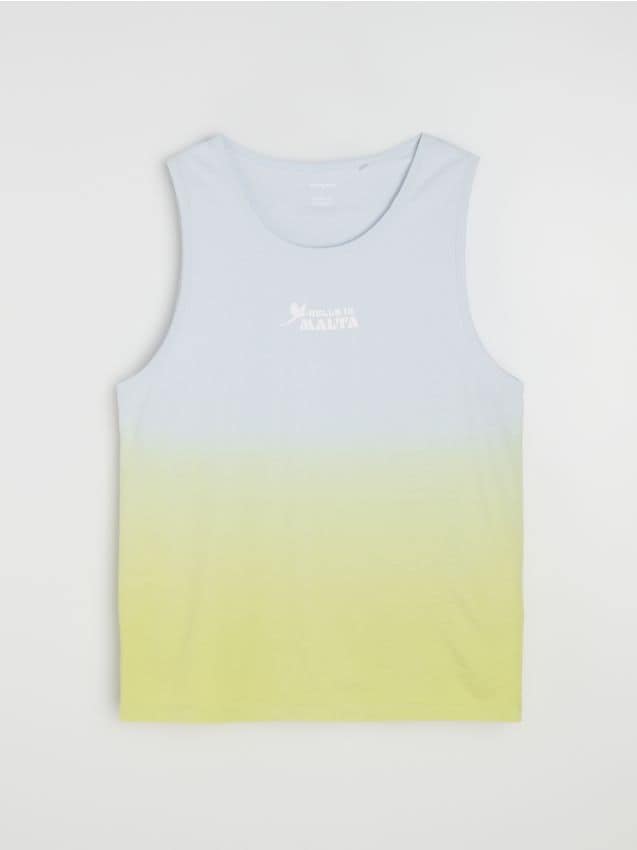 Sinsay - Tricou din bumbac fără mâneci - galben-deschis