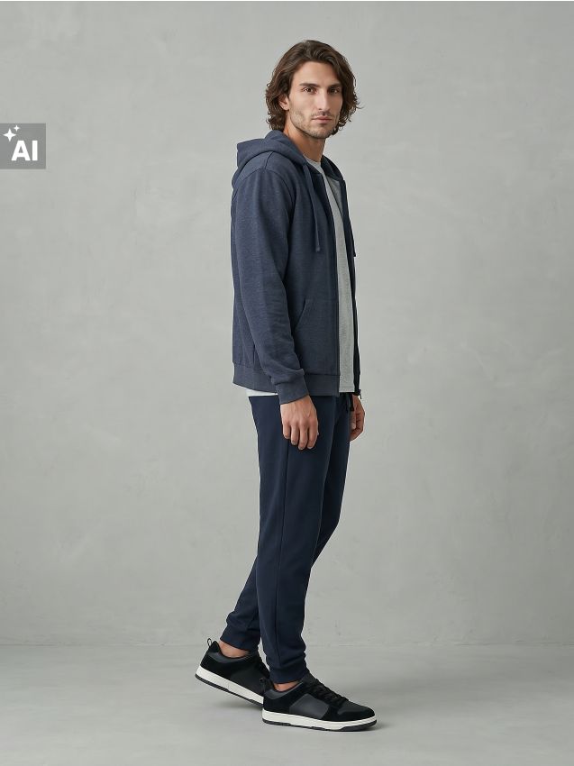 Sinsay - Pantaloni jogger slim fit - bleumarin