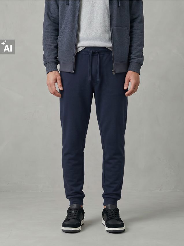 Sinsay - Pantaloni jogger slim fit - bleumarin