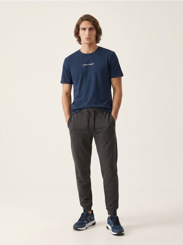 Pantaloni jogger slim fit - grigio scuro
