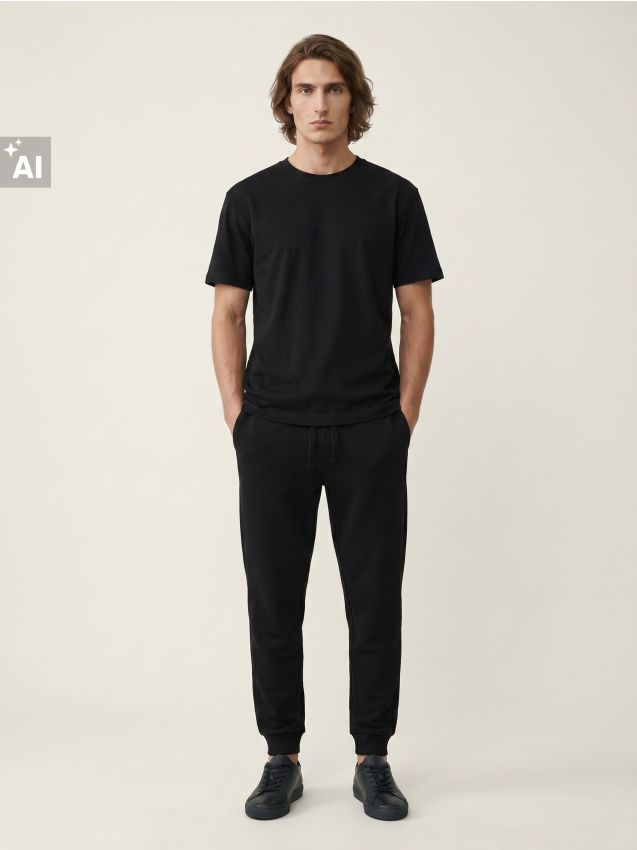 Sinsay - Pantaloni jogger slim fit - negru