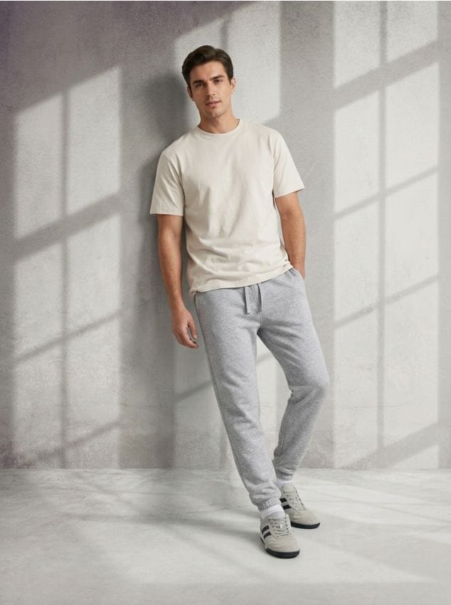 Sinsay - Pantaloni de trening tip jogger - gri deschis