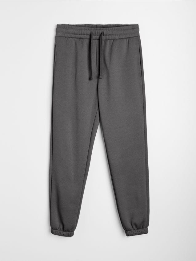 Sinsay - Pantaloni de trening tip jogger - gri-închis