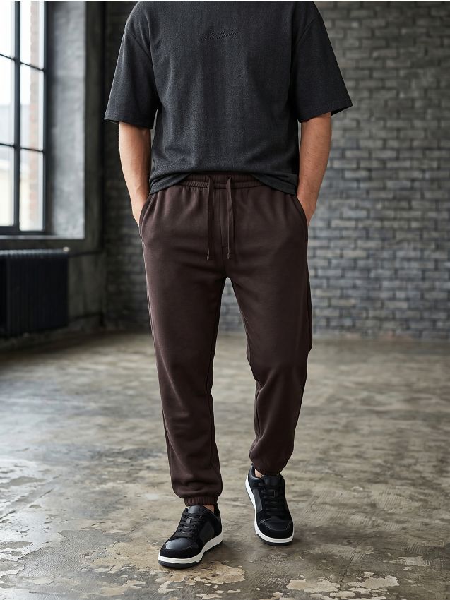 Sinsay - Pantaloni de trening tip jogger - cacao-cu-lapte