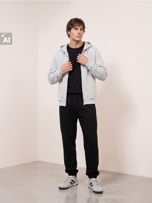 Sinsay - Pantaloni de trening tip jogger - negru