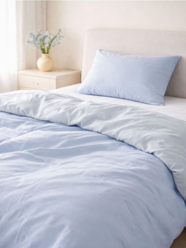 Sinsay - Set de lenjerie de pat reversibilă - albastru-pal