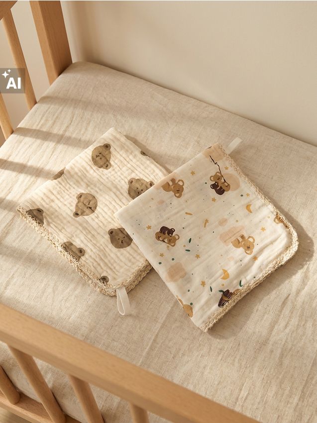 Sinsay - Pamučni podbradnici s uzorkom medvjedića 2 pack
