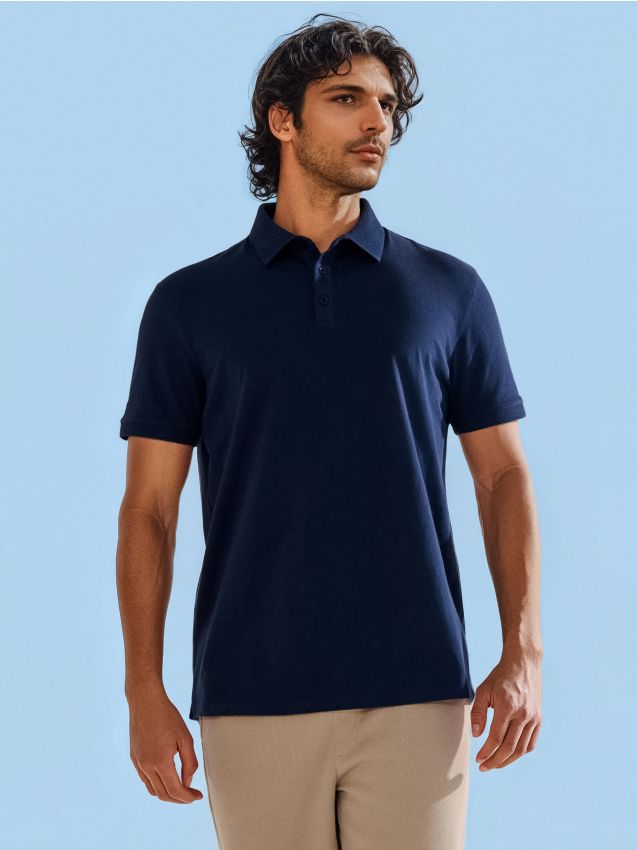 Sinsay - Tričko polo - tmavomodrá