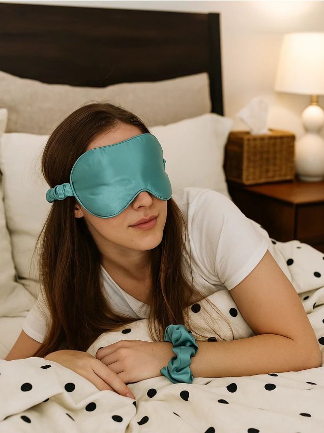 Sinsay - Súprava: maska na oči a gumička do vlasov - svetlozelená