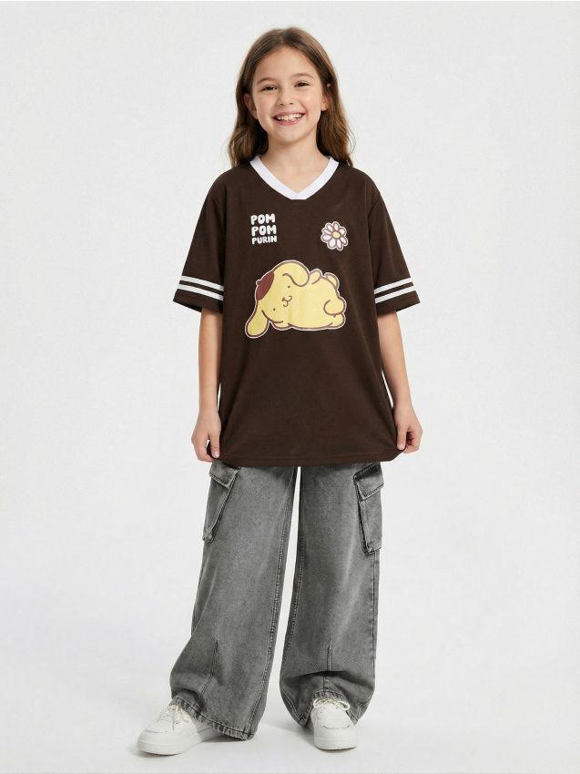 Sinsay - Tricou cu imprimeu PomPomPurin - maro-închis