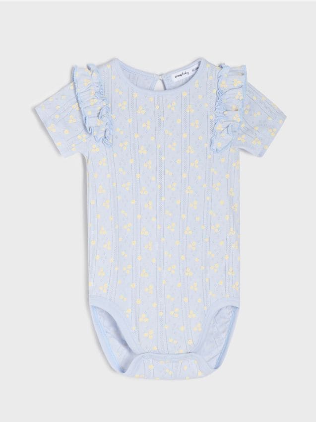 Sinsay - Body din bumbac cu volane decorative - lavand