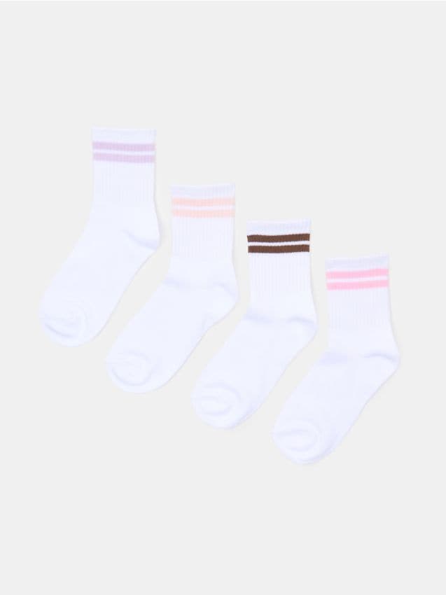 Sinsay - Șosete cu dungi și textură reiată 4 pack - multicolor