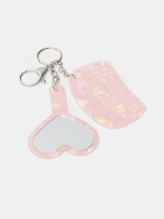 Sinsay - Breloc cu oglindă și pieptene - roz-pastel