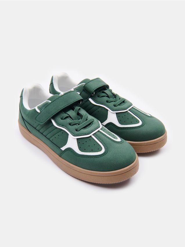 Sinsay - Sneakers cu tiv contrastant - verde-închis