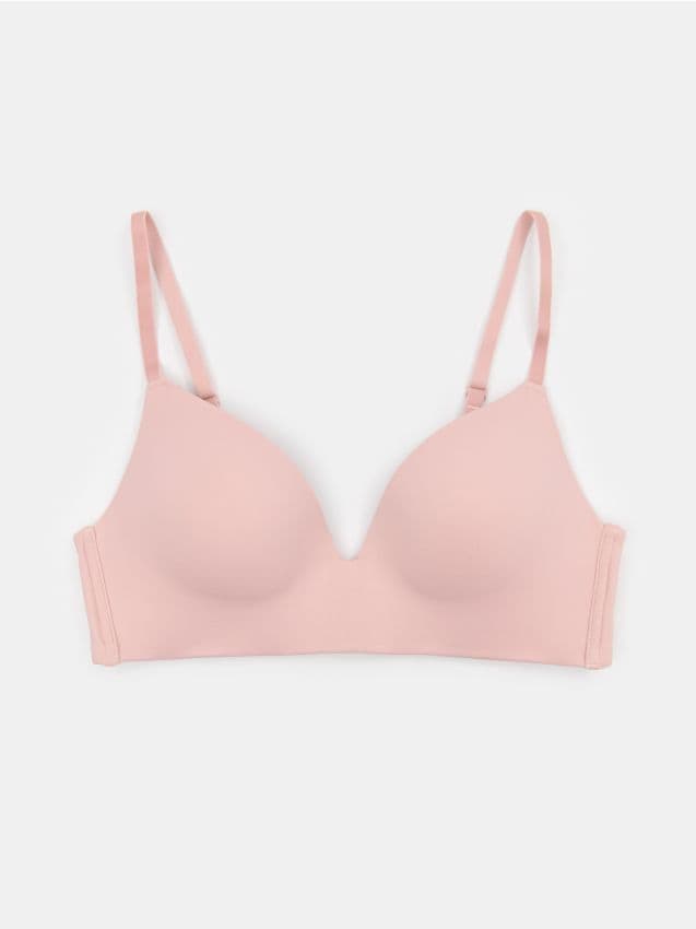 Sinsay - Bezfiszbiniowy biustonosz modelujący z formowanymi miseczkami - różowy