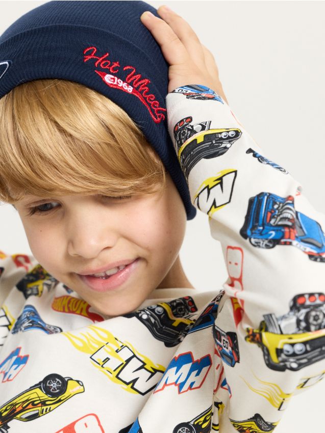 Sinsay - Căciulă Riprată cu Patch și Broderie – Hot Wheels x Ford - bleumarin