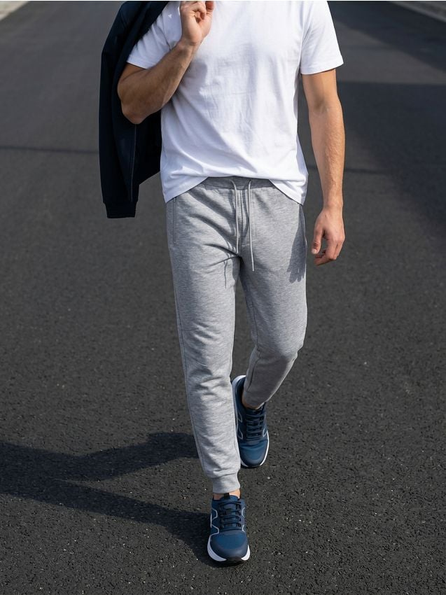 Sinsay - Pantaloni de trening tip jogger - gri deschis