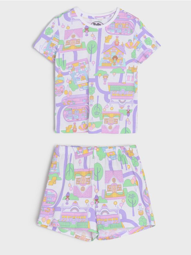 Sinsay - Bawełniana piżama dwuczęściowa Polly Pocket - biały