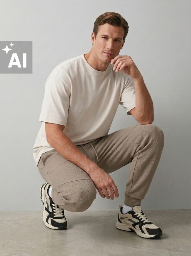 Sinsay - Pantaloni de molton regular fit - bej