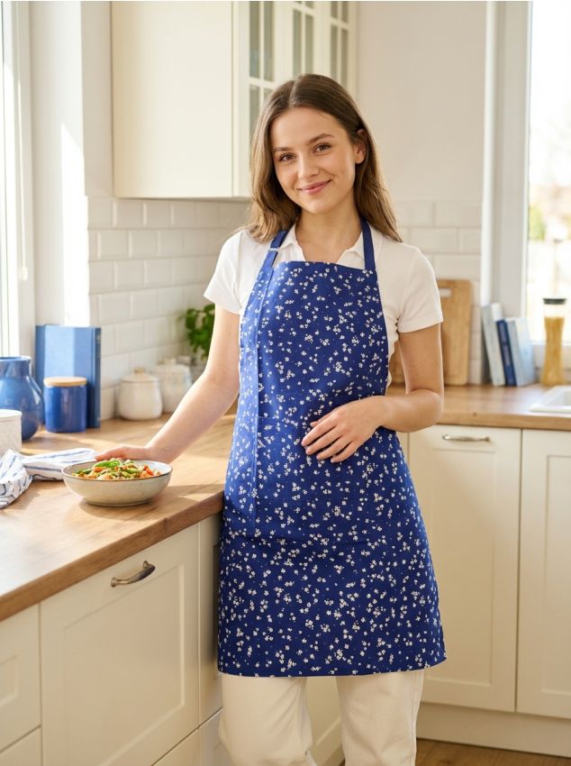 Sinsay - Șorț cu flori - bleumarin