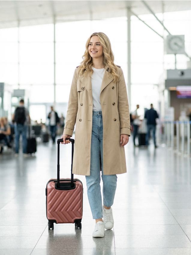 Sinsay - Troler de cabină cu roți și model embosat - roz-pastel