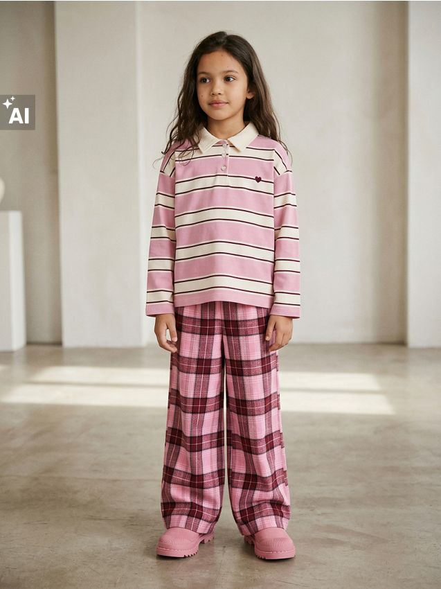 Sinsay - Pantaloni wide leg în carouri - multicolor