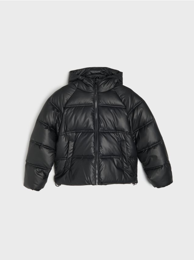 Sinsay - Geacă puffer matlasată cu glugă - negru
