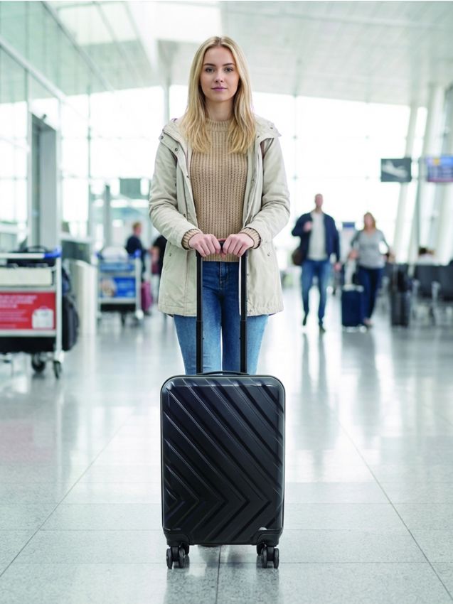 Sinsay - Valiză de călătorie rigidă cu roți - negru