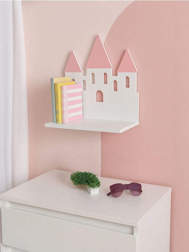 Sinsay - Kovová nástenná polica - pastelová ružová