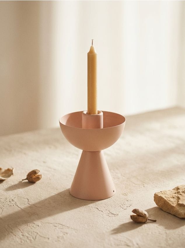 Sinsay - Suport pentru lumânare - roz-pastel
