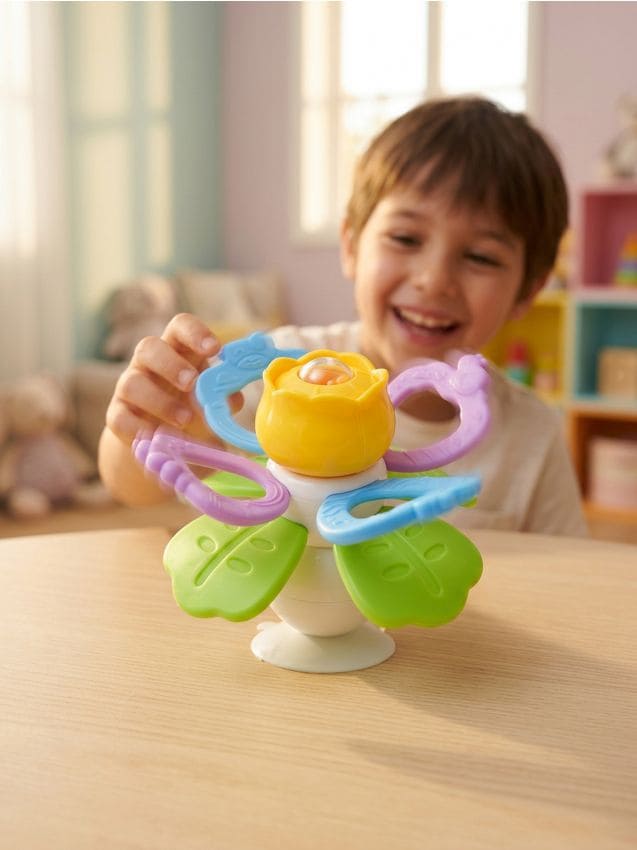 Sinsay - Jucărie senzorială rotativă cu zornăitoare și inel pentru dentiție - multicolor