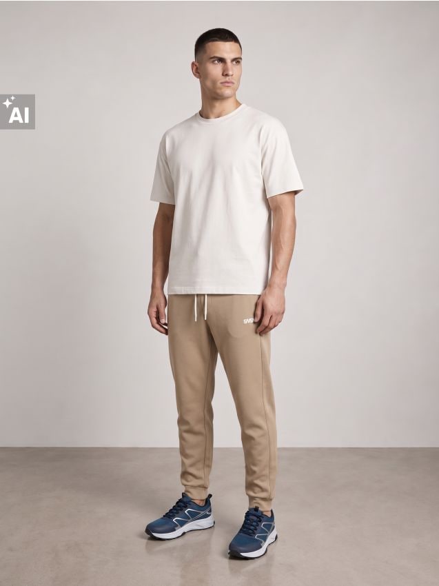 Sinsay - Pantaloni sport jogger - bej