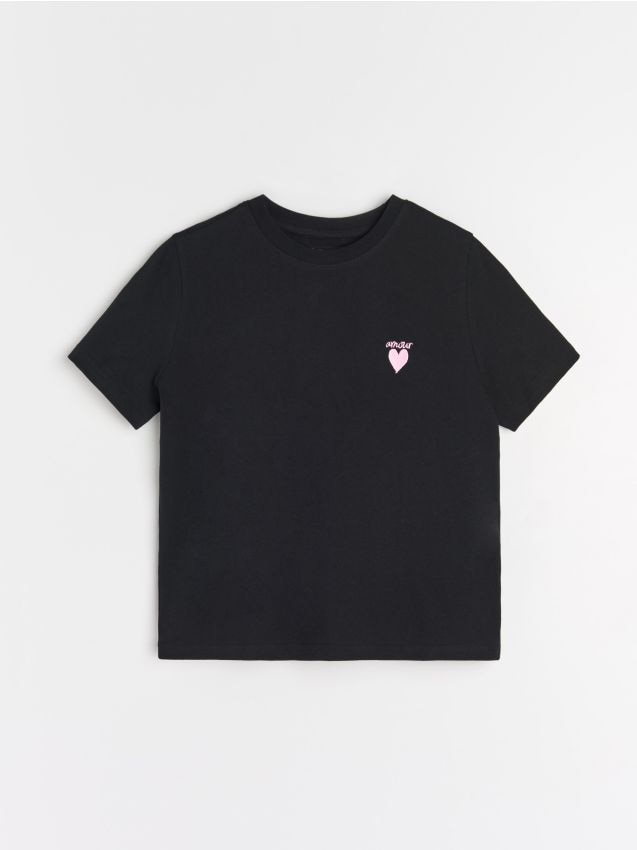 Sinsay - Tricou cu mânecă scurtă - negru