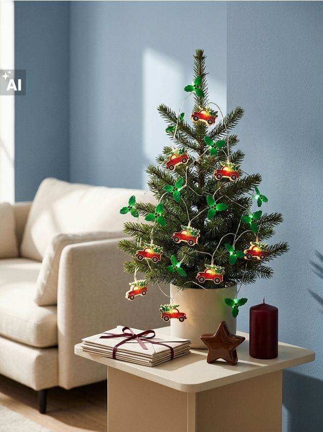 Sinsay - Set LED lampica za božićno drvce s motivom automobila i božikovine 2 pack