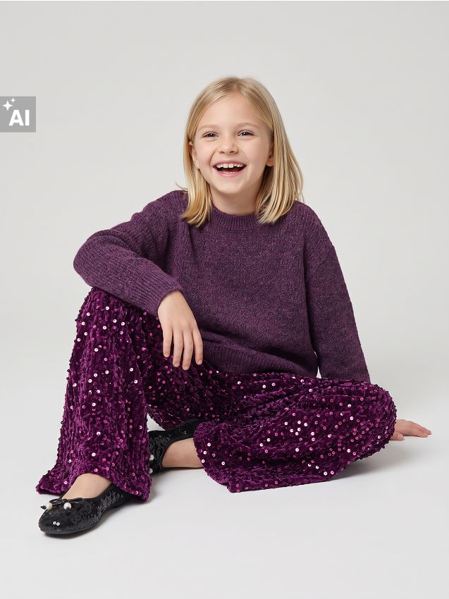 Sinsay - Pulover oversized uni - violet-închis