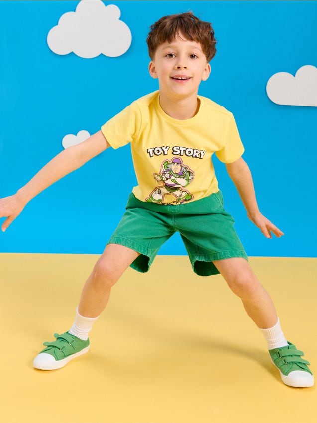 Sinsay - Tricou din bumbac cu imprimeu Toy Story - galben-deschis