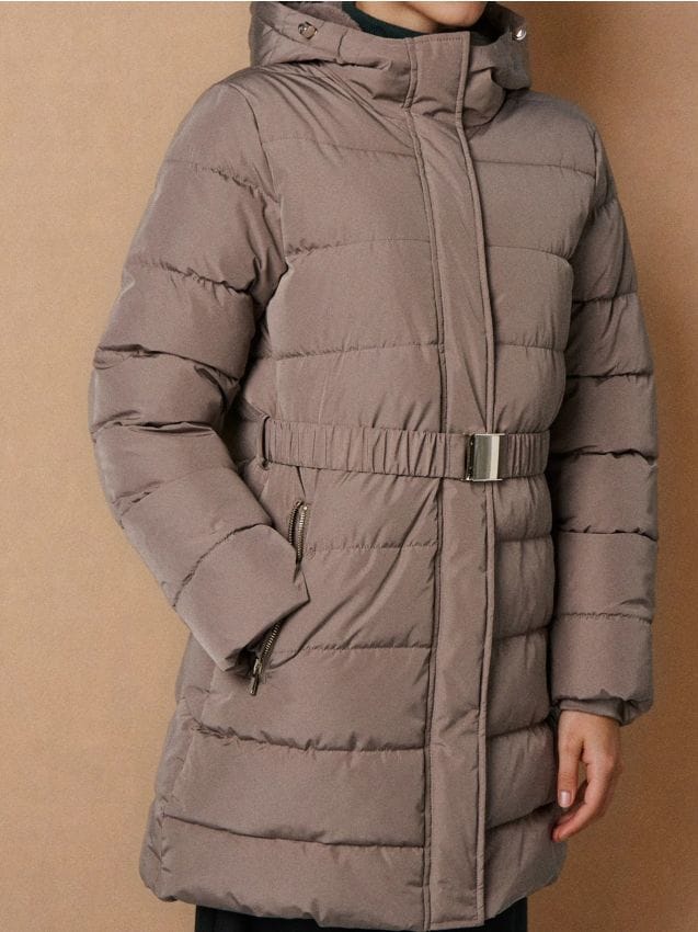 Sinsay - Dlhá páperová bunda s kapucňou - oceľovo fialová