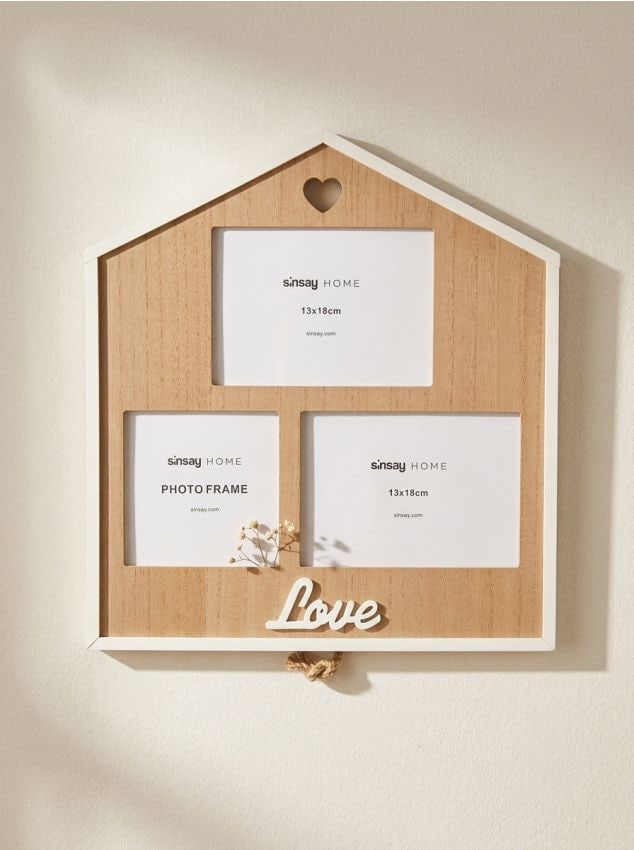 Sinsay - Ramă foto decorativă în formă de casă - bej