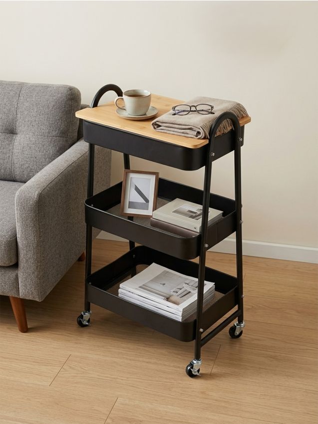 Sinsay - Raft metalic cu roți - negru