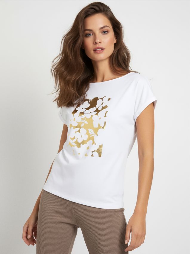 Sinsay - Tričko s potlačou - biela