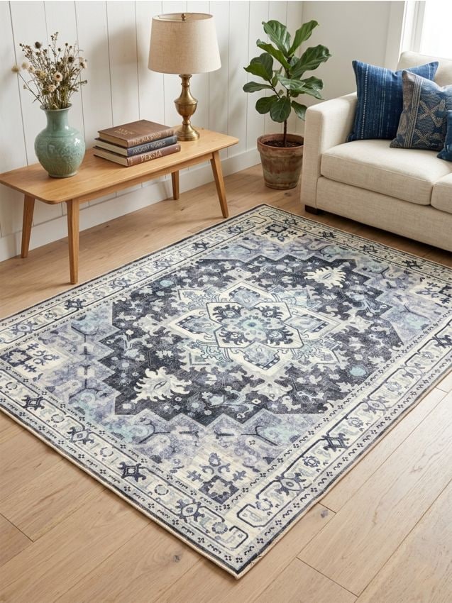 Sinsay - Covor cu model oriental decorativ - indigo