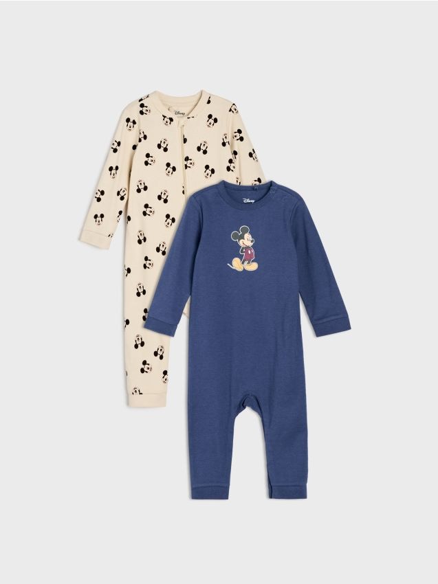 Sinsay - Salopete din bumbac cu imprimeu 2 pack Mickey Mouse - bleumarin
